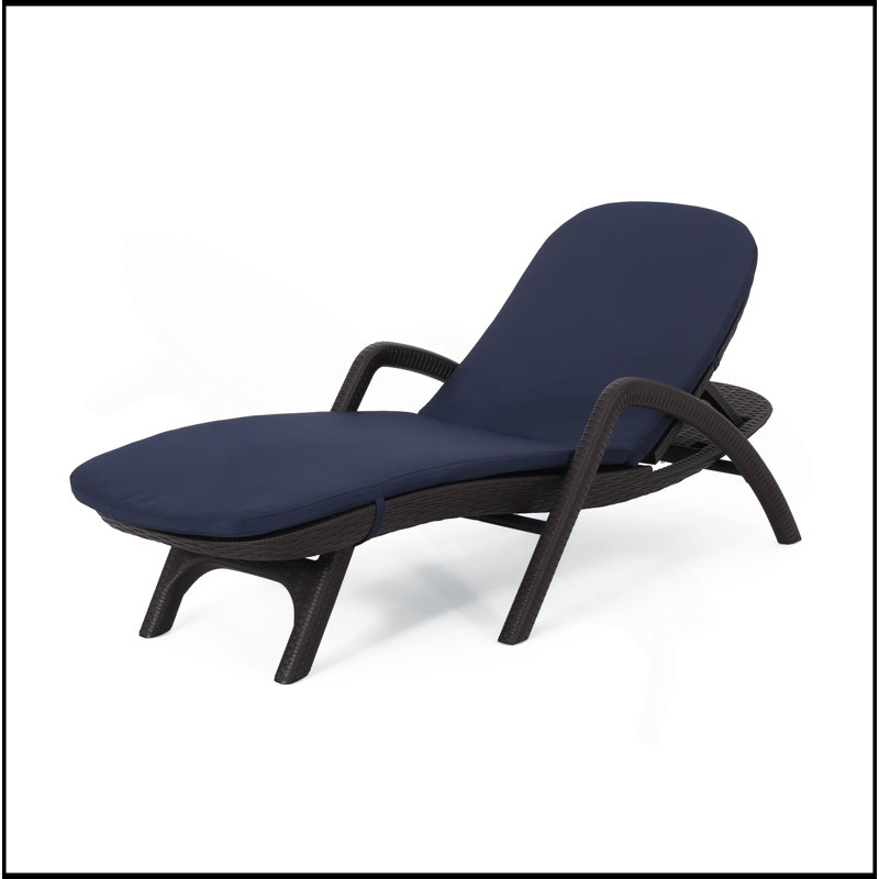 Chaise longue avec coussin Mikael, Bleu très foncé