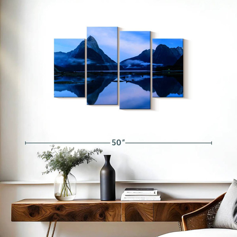 Lynelle Mirrored Milford Sound, 22" H x 36" W