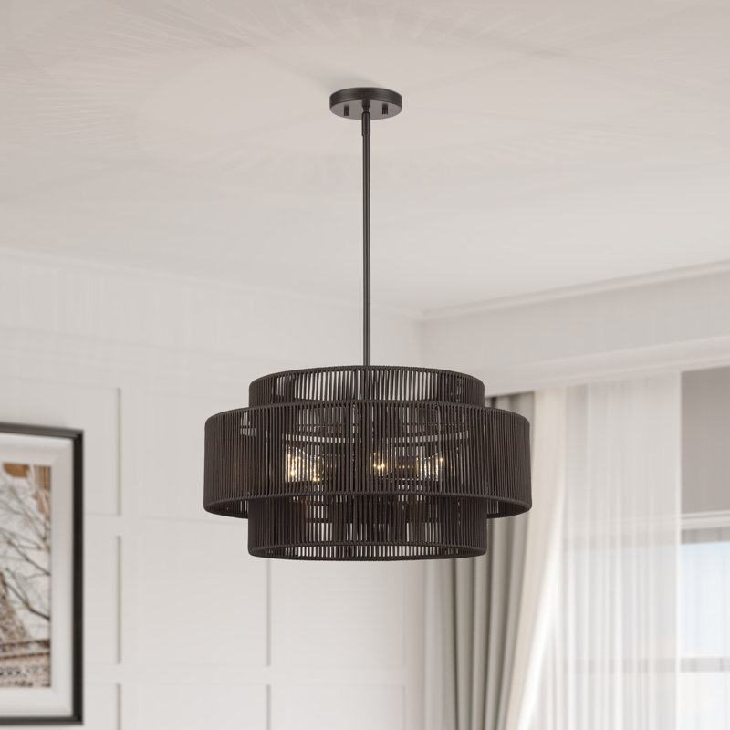 Lustre suspendu 5 lumières Asllan, Bronze, Brun