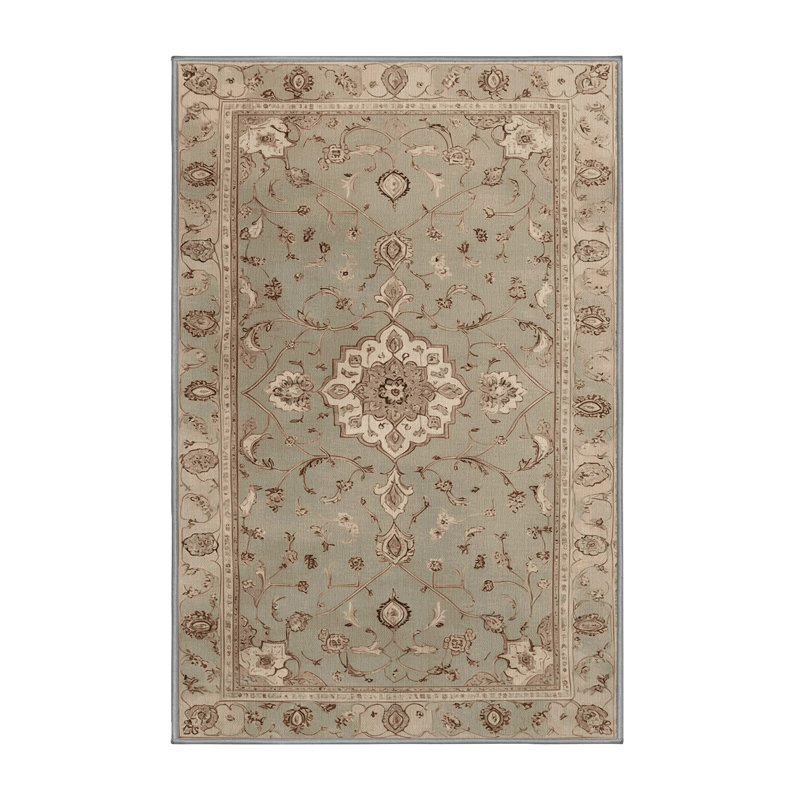 Machine Washable Tabriz Gray Area Rug