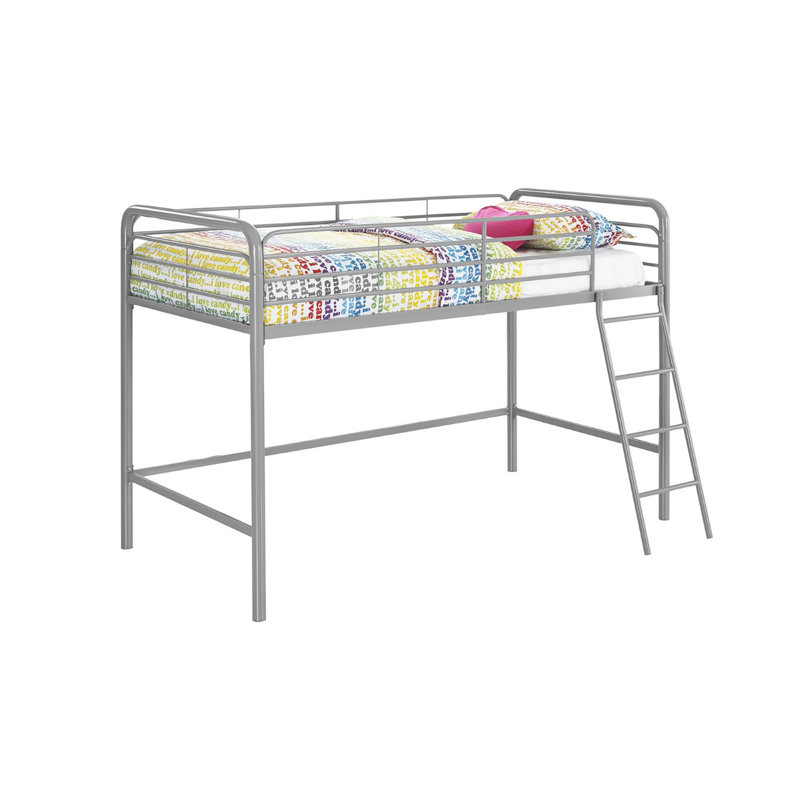 Mcadory Single Metal Mid Sleeper Loft Bed Bed, Grey