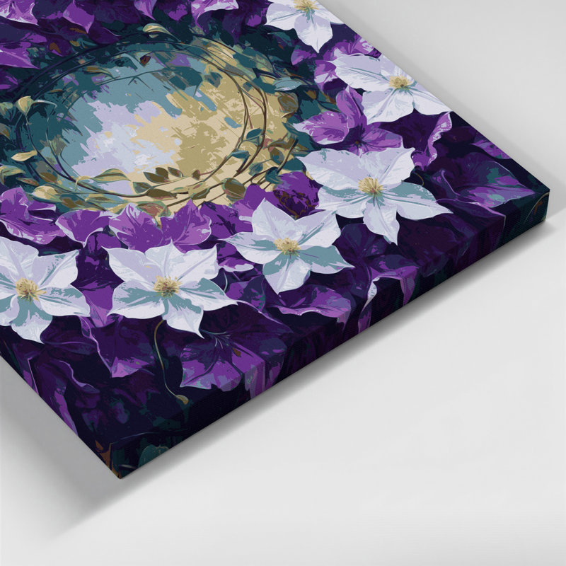 Art mural sur toile Botanical Clematis, H 11 po x l 14 po