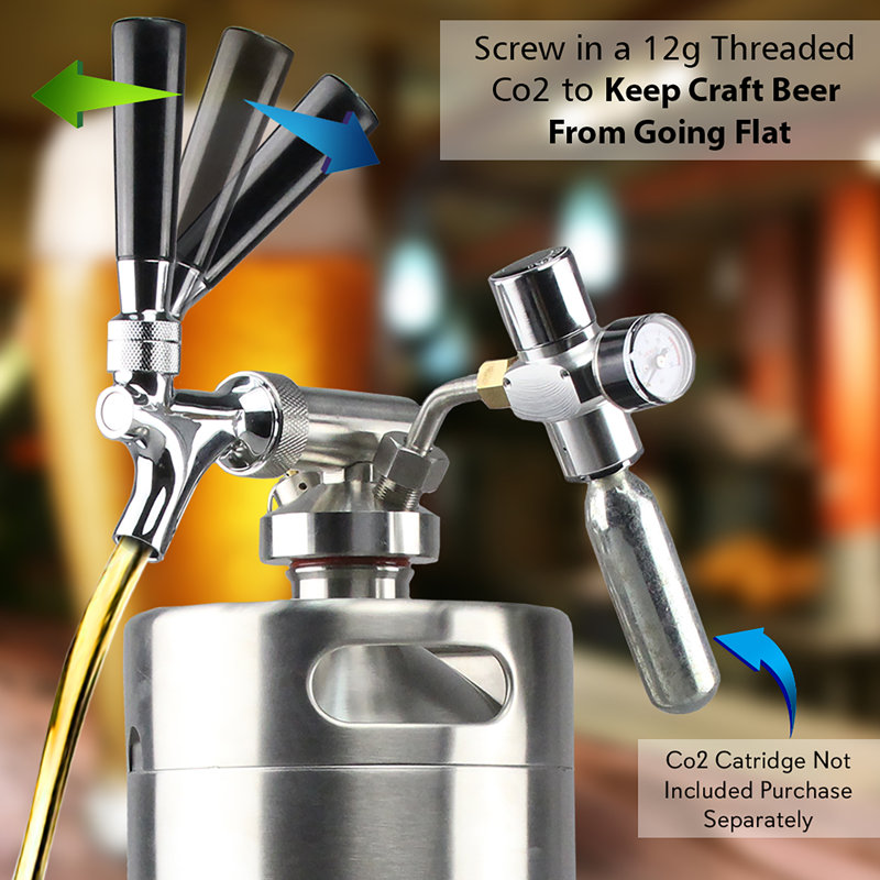 NutriChef 0.176573 Cubic Feet Outdoor Single Tap Mini Keg Countertop Kegerator