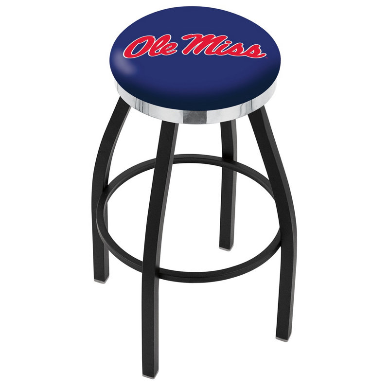 NCAA Swivel 25" Counter Stool, Chrome, University of Mississippi