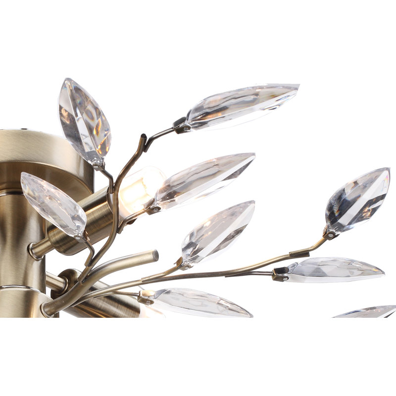 Judah Semi Flush Mount, Antique Brass