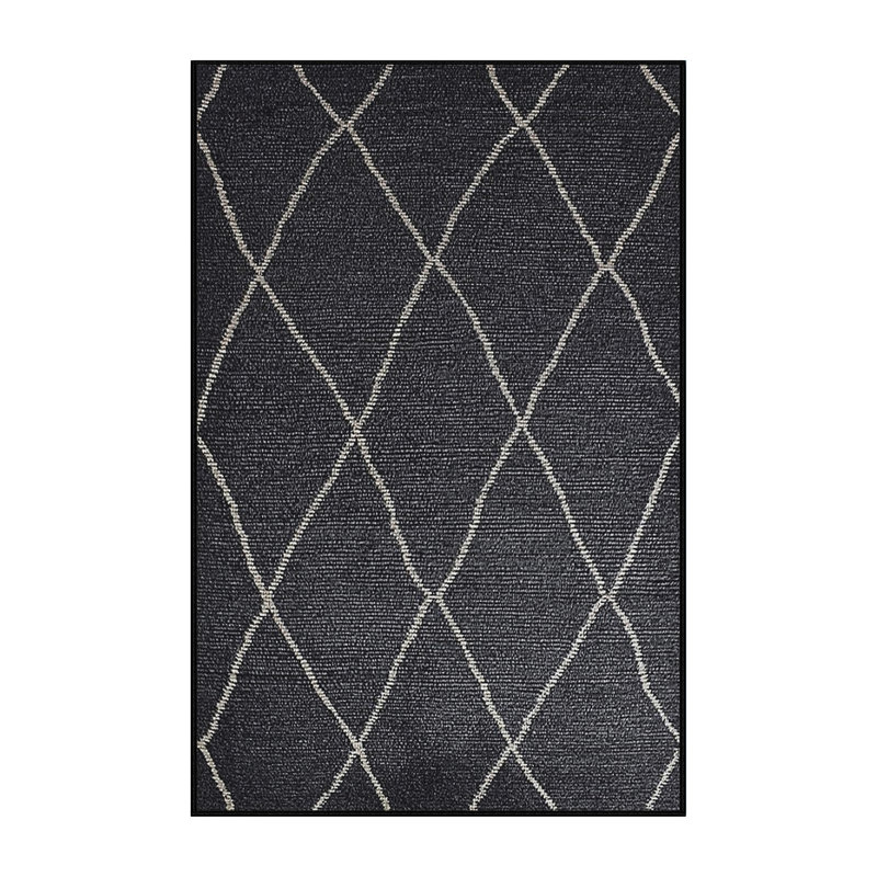 Tapis géométrique beige / noir Botolph, Rectangle 8 pi x 10 pi