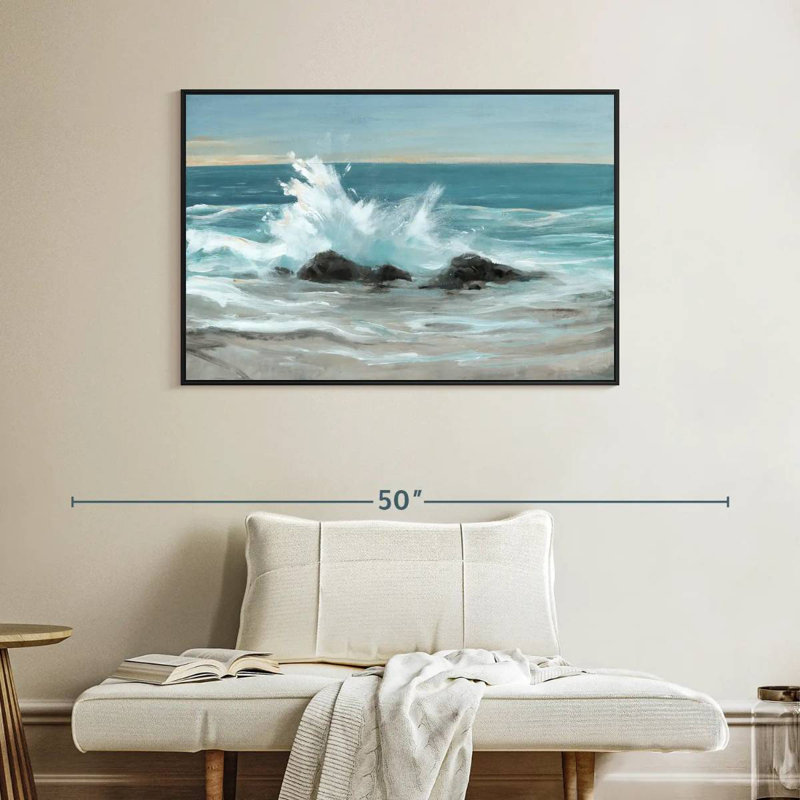 Crashing Wave II, Cadre flottant noir, 40 po x 27 po