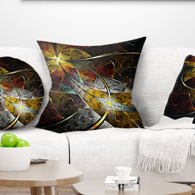 Symmetrical Fractal Flower - Floral Printed Pillow