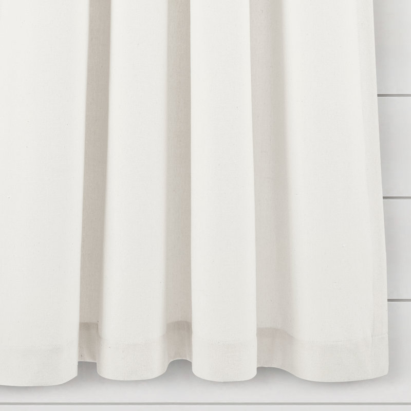 Paire de rideaux semi-transparents avec passe-tringle , Ivoire, L 42 po x L 63 po