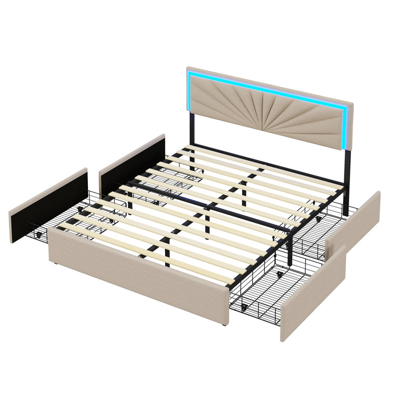 Upholstered Storage Bed, European Double (140 x 200 cm)