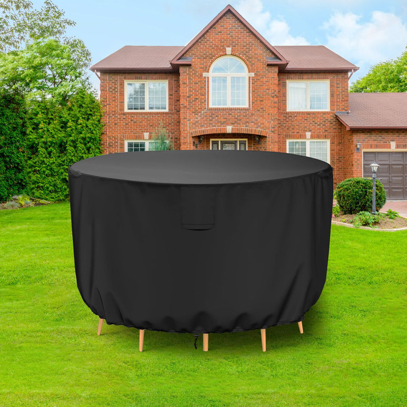 420D PU Waterproof Round Table Cover (90" Diameter x 39" H) - Black
