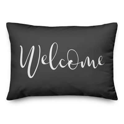 Textual Outdoor Reversible Throw Pillow