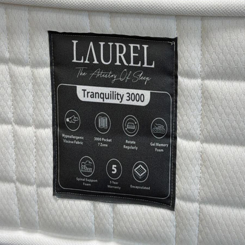 Laurel Tranquility 3000 Gel Memory Mattress Desire Deco Ltd Pocket Sprung 3000 Mattress, Kingsize (5')