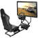 Conquer Adjustable Reclining Ergonomic Faux Leather PC & Racing Game Chair with Footrest in Blue