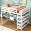 Lit mezzanine double Space avec bureau blanc et tablettes de rangement - aspect classique-1391670598-1391670599