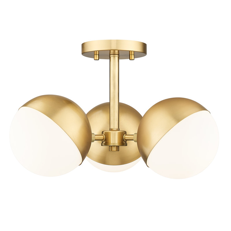 Jarne 17.25 inch 3 Light Semi Flush Mount, Gold