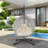 Versatile Hanging Egg Chair With Pe Rattan Hollowed-out Design, Iron Base, A Headrest And Cushion-2031965072