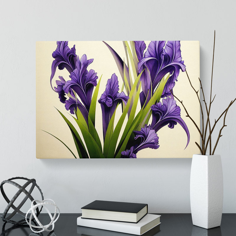 Boundless Iris Flowers - Wrapped Canvas Painting, 35cm H x 50cm W x 3cm D