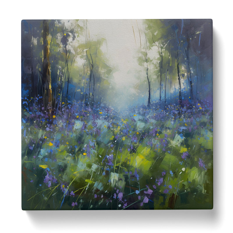 Bluebell Field Gestural Art - Print, 50cm H x 50cm W x 3cm D