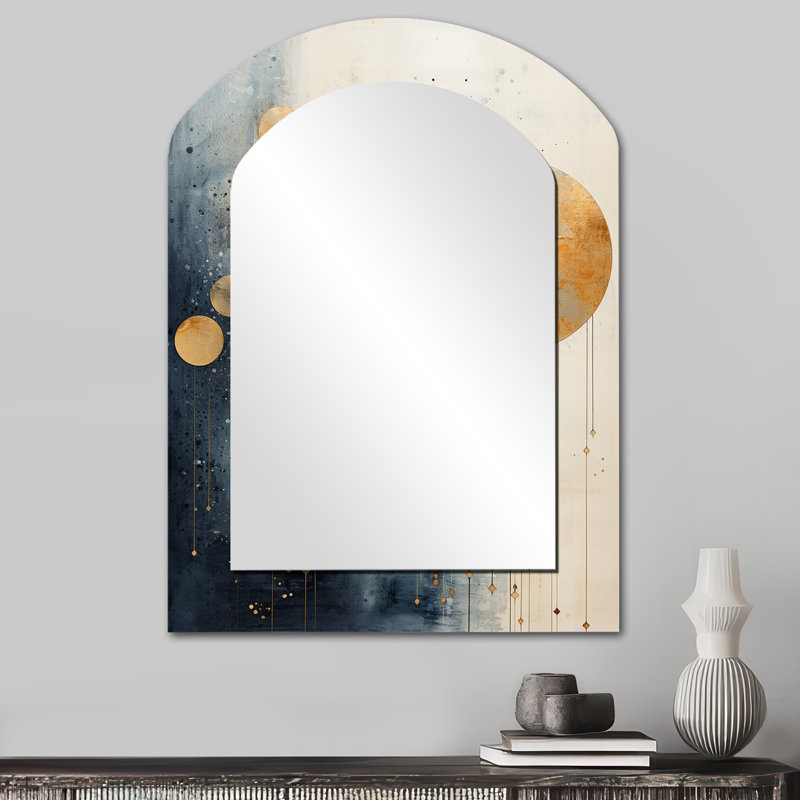 Minimalisme astrologie collage grunge - miroir mural arche beige, 34 po x 25 po