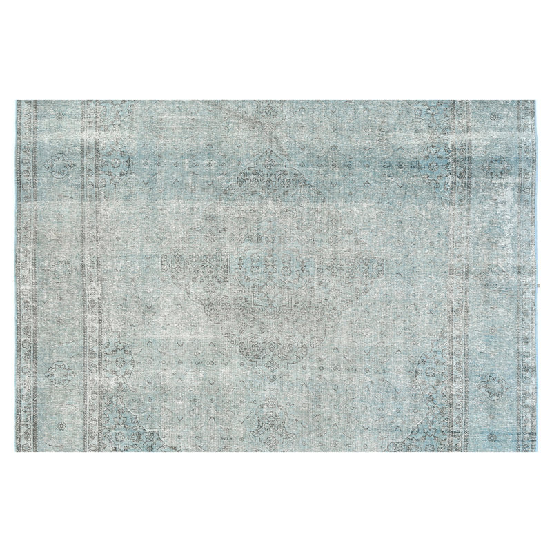 ZIVNVIZIGLB00 Wool Area Rug in Blue, Rectangle 5' x 8'