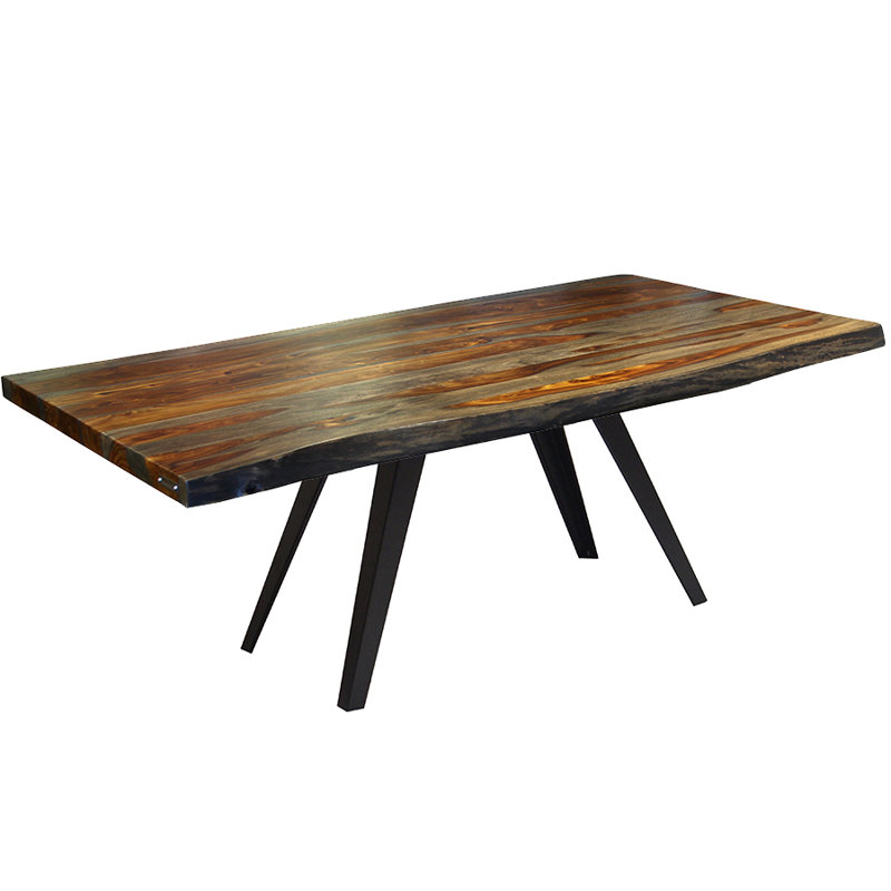 Table de salle à manger Sheesham, H 30 po x L 72 po x l 40 po, Noir / Gris / Brun