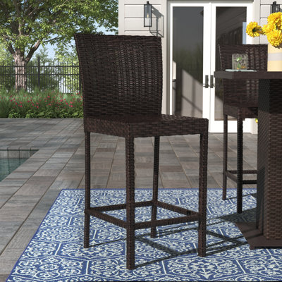 Anastase High-Density Polyethylene (HDPE) Wicker Outdoor 30'' Bar Stool