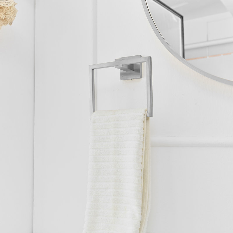 4-Piece Bathroom Hardware Set: Towel Bar, Towel Hook, Toilet Paper Holder, And Towel Ring, Brushed Nickel