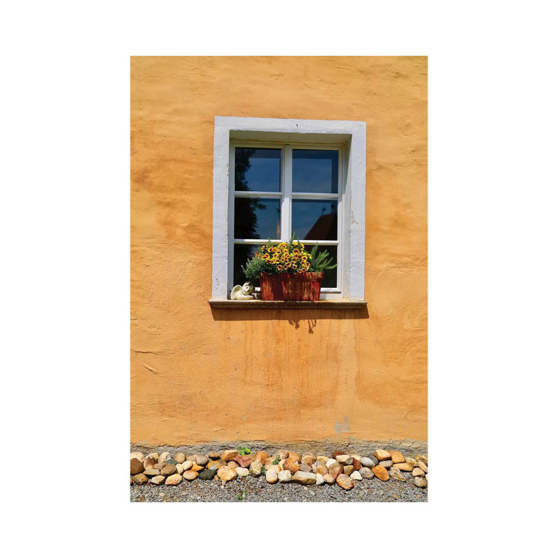 Single Window With Flower Box by Susan Vizvary - Gallery-Wrapped Canvas Giclée on Canvas, 30.48 cm H x 45.72 cm W, Canvas