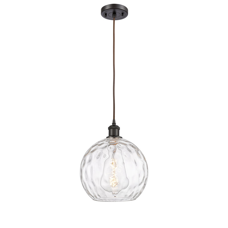 Luminaire suspendu sphère 1 lumière Roxane, H 13 po x l 10 po x P 10 po, Ampoule non incluse, Bronze huilé