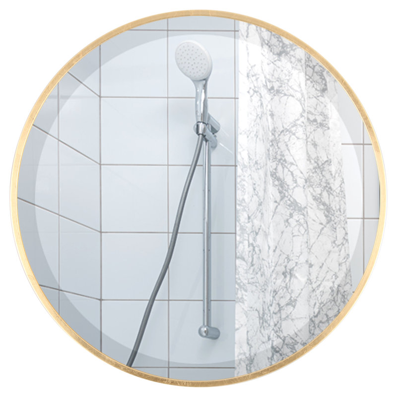 Campfort Round Mirror, 18.62" H x 18.62" W, Gold Leaf
