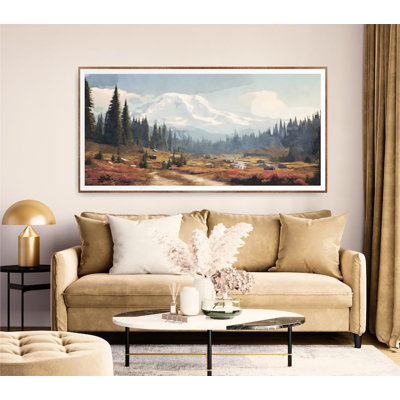 Mount Rainer National Park, Horizontal Wall Art, Watercolor Travel Print