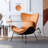 Leather Upholstered Wingback Accent Chair With Pillows