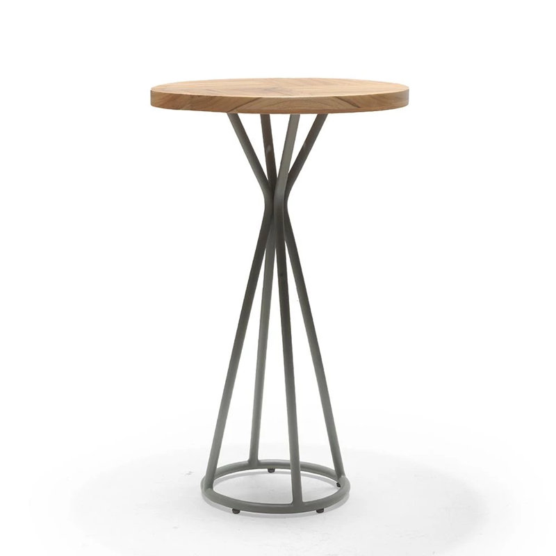 Knit Outdoor Bar Table, Pale Gray