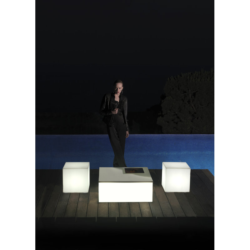 Jut Battery Outdoor Ottoman with Cushion