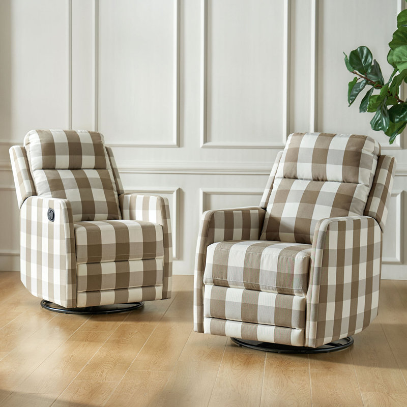 Caleya Modern Swivel Rocker Manual Recliner, Buffalo