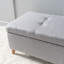  Banc de rangement Mid-Century avec repose-pieds et compartiment caché, gris clair