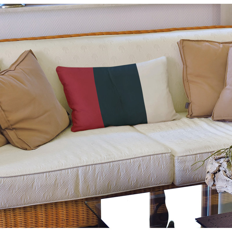 Housse de coussin lombaire Atlanta, Houston, Prune rouge / Bleu marine / Gris