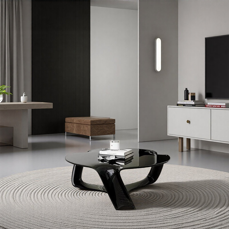 Alien-shaped shiny cloud coffee table