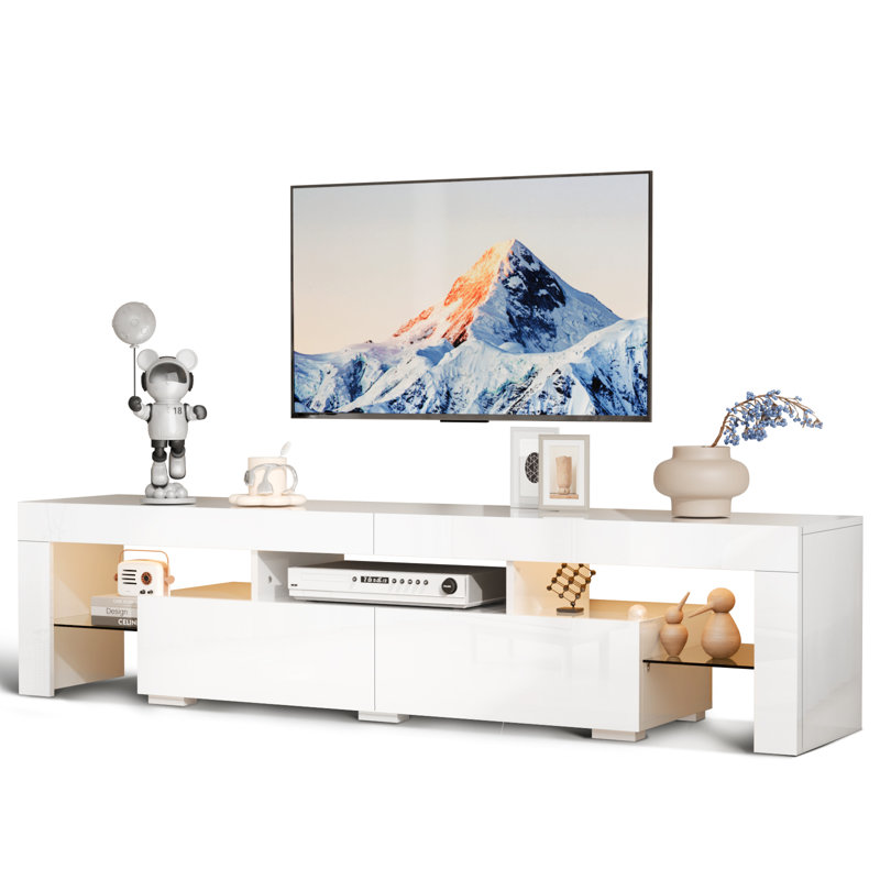 Meuble audio-vidéo Nakesia, Blanc, 66.93"