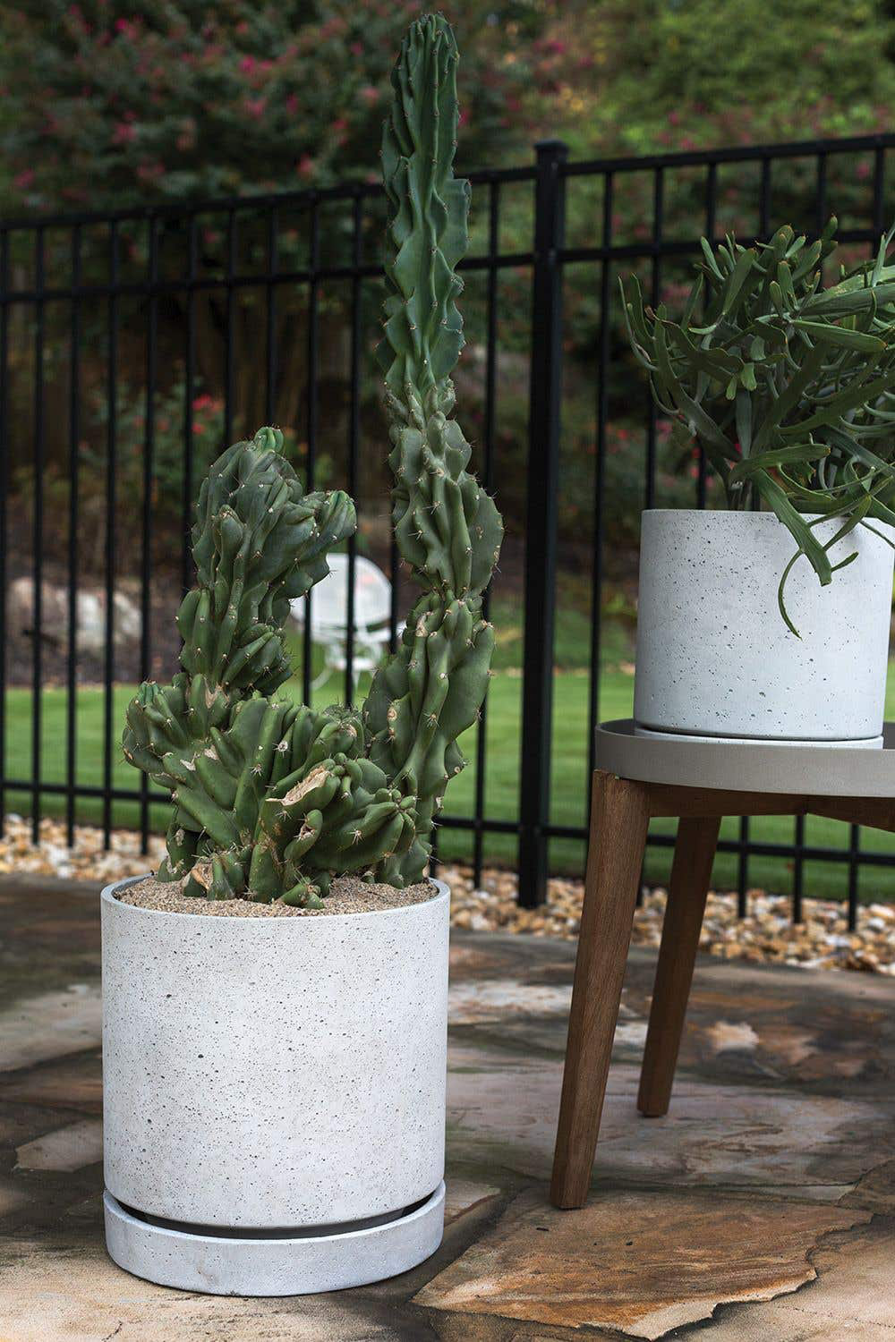 Concrete Pot Planter, 14" H x 13.75" W x 13.75" D