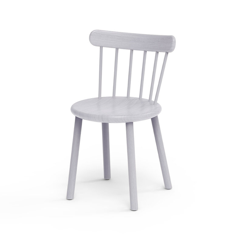 Ai Solid Wood Dining Chair, Off-White/Gray