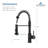 Blossom Matte Black Finish Commercial Pull-Down Kitchen Faucet – Solid Brass Spring Sink Faucet with Single Handle, 1 or 3-Hole Installation for Farmhouse, RV, and Utility Sinks-36553891-49185583
