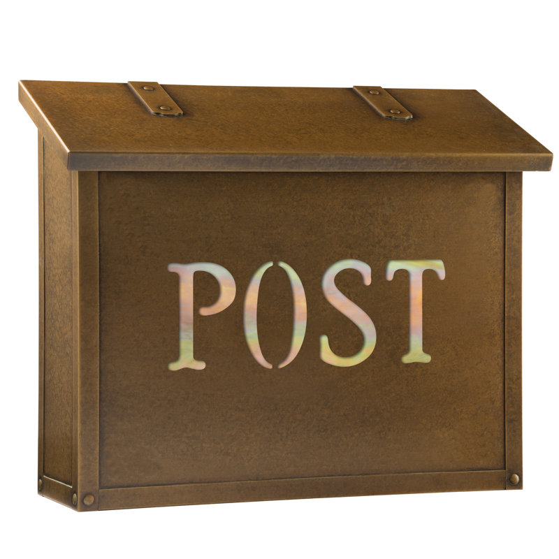 Classic Brass Wall Mounted Mailbox, Architectural Bronze, Gold Iridescent