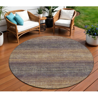 Tapis extérieur rond lavable aubergine 8 po