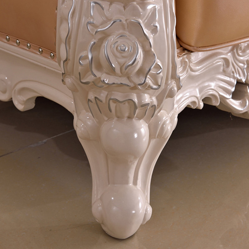 Fauteuil en cuir véritable capitonné European Luxury