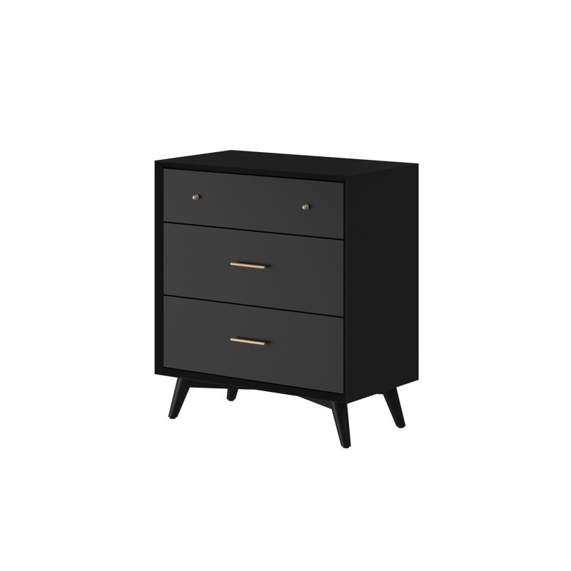 Commode à trois tiroirs Williams, Noir