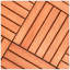 6 tuiles de terrasse en bois d'eucalyptus brun rougeâtre à 6 lattes, ensemble de 10 pour un plancher extérieur et intérieur durable