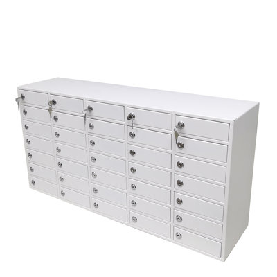 Fabrication sur commande, 34,8 po x 17,8 po x 9,1 po, 35 emplacements pour téléphone portable, tablette d'ordinateur, mini-prise femelle, 110 V, casiers, 15252-35