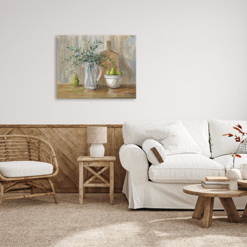 «Rustic Pears Still Life», art mural sur toile par Danhui Nai, H 30 po x l 40 po x P 1,5 po